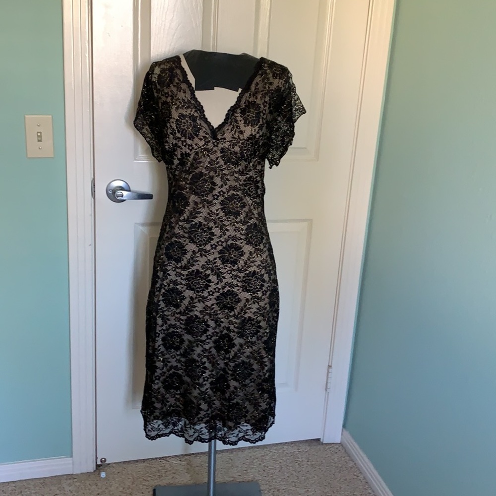 Black lace party dress